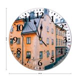 yanfind Fashion PVC Wall Clock Accommodation Aged Architecture Area Building City Cloudless Cobblestone Condominium Corner Daylight Daytime Mute Suitable Kitchen Bedroom Decorate Living Room