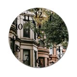 yanfind Fashion PVC Wall Clock Accommodation Aged Architecture Area Building Calm City Condominium Construction Daylight Daytime Mute Suitable Kitchen Bedroom Decorate Living Room
