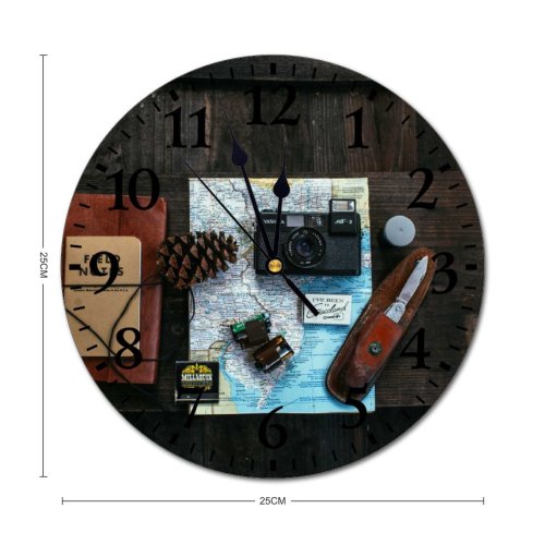 yanfind Fashion PVC Wall Clock Arrangement Art Bump Camera Cone Creative Decoration Design Desk Detail Device Film Mute Suitable Kitchen Bedroom Decorate Living Room