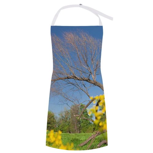 yanfind Custom aprons Flowers Foliage Forest Garden Landscape Leaf Natural Outdoor Park River Rural Scene white white-style1 70×80cm