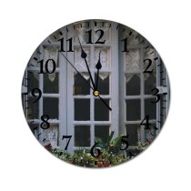 yanfind Fashion PVC Wall Clock Accommodation Apartment Building Classic Construction Cottage Curtain Daylight Decor Decoration Dwell Mute Suitable Kitchen Bedroom Decorate Living Room