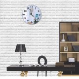 yanfind Fashion PVC Wall Clock Apartment Architecture Cabinet Chair Classic Comfort Cozy Decor Decoration Design Detail Dwell Mute Suitable Kitchen Bedroom Decorate Living Room
