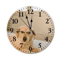 yanfind Fashion PVC Wall Clock Accessory Adorable Bed Bedroom Calm Comfort Cozy Creature Cute Dog Mute Suitable Kitchen Bedroom Decorate Living Room