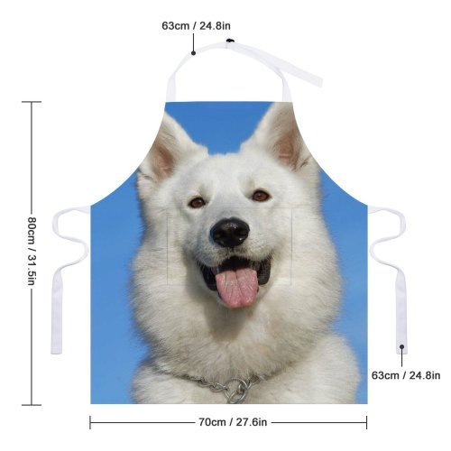 yanfind Custom aprons Adorable Cute Dog Furry Pet Tongue white white-style1 70×80cm