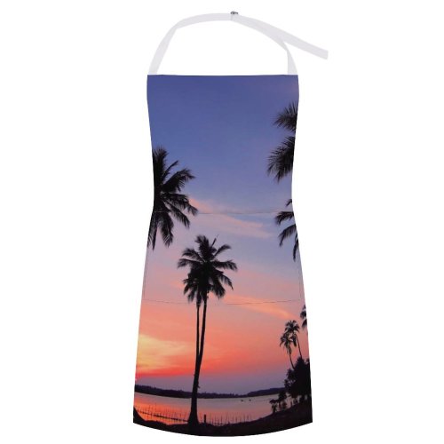 yanfind Custom aprons 4k Clouds Cool Desktop Dawn Dusk Idyllic Landscape Palm Trees Paradise Plants white white-style1 70×80cm