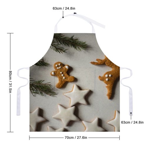 yanfind Custom aprons Advent Christmas Cinnamon Cookie December Decoration Gingerbread Cookies Happy Holidays Season white white-style1 70×80cm