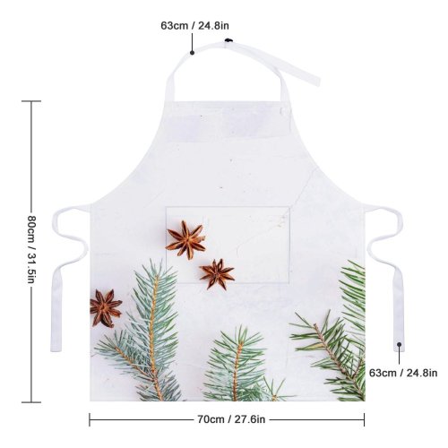 yanfind Custom aprons Advent Christmas December Decoration Fir Happy Holidays Season Interior Design Leaf white white-style1 70×80cm