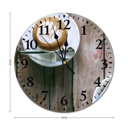 yanfind Fashion PVC Wall Clock Arabica Aroma Aromatic Art Break Breakfast Brew Café Cafeteria Caffeine Cappuccino Ceramic Mute Suitable Kitchen Bedroom Decorate Living Room