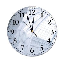yanfind Fashion PVC Wall Clock Aged Arch Architecture Attract Building Carve Ceiling Classic Column Construction Decor Mute Suitable Kitchen Bedroom Decorate Living Room