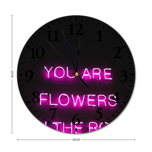 yanfind Fashion PVC Wall Clock Art Contrast Creative Dark Decoration Design Diffuse Electric Fluorescent Font Glitter Mute Suitable Kitchen Bedroom Decorate Living Room