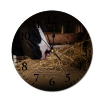 yanfind Fashion PVC Wall Clock Barn Beef Bovine Bull Byre Cattle Cow Cowbarn Cowshed Dairy Farm Farming004 Mute Suitable Kitchen Bedroom Decorate Living Room