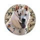 yanfind Fashion PVC Wall Clock Adorable Anonymous Blurred Calm Charming Crop Dog Faceless Fence Fluffy Time Mute Suitable Kitchen Bedroom Decorate Living Room