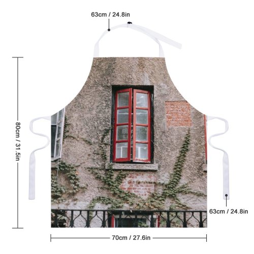 yanfind Custom aprons Aged Apartment Architecture Brick Building City Cityscape Colorful Concrete Construction Crumble Damage white white-style1 70×80cm