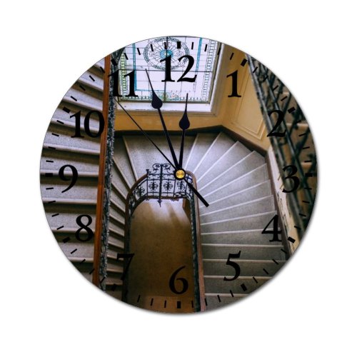 yanfind Fashion PVC Wall Clock Architecture Building Cement City Classic Construction Corridor Decor Design Detail District Entrance Mute Suitable Kitchen Bedroom Decorate Living Room