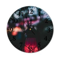 yanfind Fashion PVC Wall Clock Blaze Burn Classic Countryside Dark Design Detail Dusk Fire Flame Foliage Mute Suitable Kitchen Bedroom Decorate Living Room