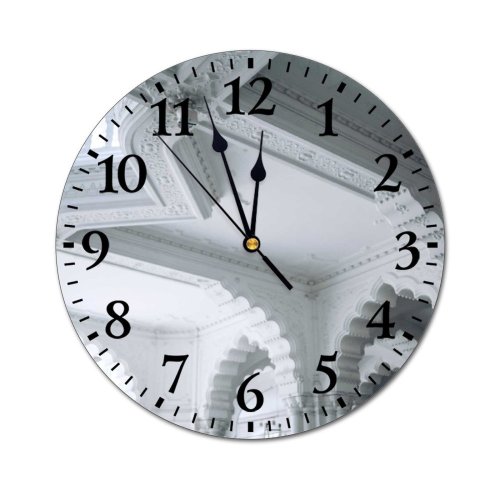 yanfind Fashion PVC Wall Clock Arch Architecture Attract Baroque Building Castle Ceiling Classic Column Construction Decor Mute Suitable Kitchen Bedroom Decorate Living Room