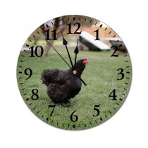 yanfind Fashion PVC Wall Clock Bird Agriculture Farm Grass Lawn Chicken Beak Hen Outdoors Rural Feather Poultry Mute Suitable Kitchen Bedroom Decorate Living Room