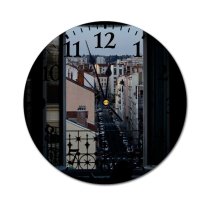 yanfind Fashion PVC Wall Clock Accommodation Apartment Architecture Area Building City Cityscape Cloudless Sky Colorful Condominium Construction Mute Suitable Kitchen Bedroom Decorate Living Room