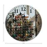 yanfind Fashion PVC Wall Clock Bobbin Craft Diversity Manufacture Organized Rainbow Reel Sewing Sorted Tool Mute Suitable Kitchen Bedroom Decorate Living Room