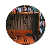 yanfind Fashion PVC Wall Clock Architecture Bench Bookcase Bookshelf Cabinet Calm Cellphone Chair Comfort Cozy Creative Cushion Mute Suitable Kitchen Bedroom Decorate Living Room