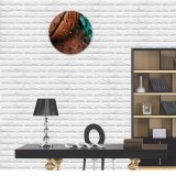 yanfind Fashion PVC Wall Clock Ball Basketball Closeup Detail Nobody Sport Sports Sporty Still Streetball Texture001 Mute Suitable Kitchen Bedroom Decorate Living Room