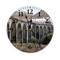 yanfind Fashion PVC Wall Clock Arch Architecture Daylight Glenfinnan Viaduct Harry Potter Historic Landmark Landscape Mute Suitable Kitchen Bedroom Decorate Living Room