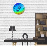 yanfind Fashion PVC Wall Clock Art Abstract Design Round Bubble Clean Decoration Shining Turquoise Rainbow Mute Suitable Kitchen Bedroom Decorate Living Room