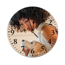 yanfind Fashion PVC Wall Clock Adorable Affection Afro Attentive Blurred Bonding Caress Charming Chordate Comfort Curly Mute Suitable Kitchen Bedroom Decorate Living Room