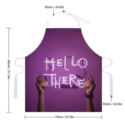 yanfind Custom aprons 4k Alphabet Android Conceptual Creativity Display Elegant Fashion Hands Hello Light Neon white white-style1 70×80cm