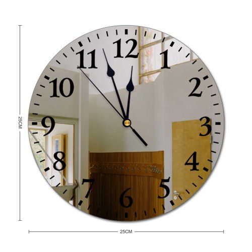 yanfind Fashion PVC Wall Clock Accommodation Apartment Building Ceiling Cement Community Complex Concrete Condominium Door Doorway Dwell Mute Suitable Kitchen Bedroom Decorate Living Room