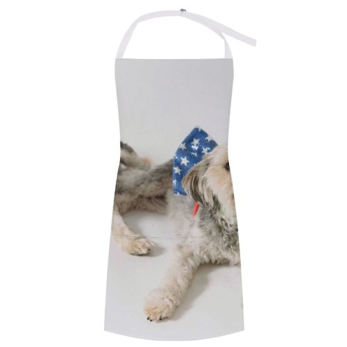 yanfind Custom aprons 4th July America Bow Tie Creature Curious Democracy Dog Event Fluff white white-style1 70×80cm