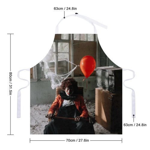 yanfind Custom aprons Abandoned Building Clown Cobweb Costume Creepy Dreadful Eerie Evil Friday 13th Halloween white white-style1 70×80cm