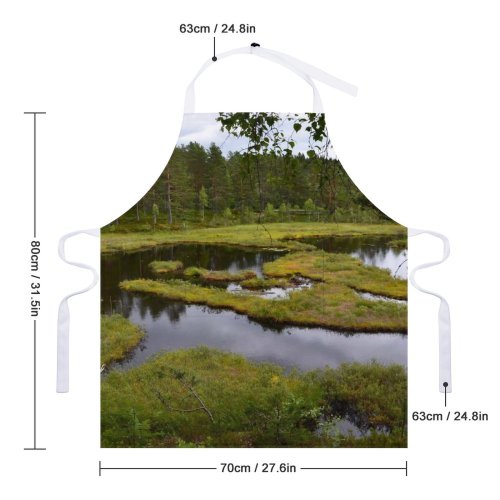 yanfind Custom aprons Norway Norwegian Norge Nordic Drammen Landscape Forest Wood Woodland Forested Wetland Swampy white-style1 70×80cm