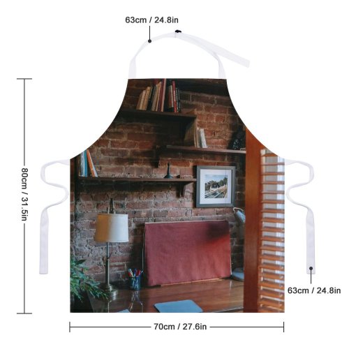 yanfind Custom aprons Aged Ancient Architecture Bookshelf Brick Wall Classic Cozy Creative Daylight Decor Decoration white white-style1 70×80cm
