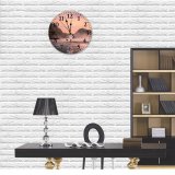 yanfind Fashion PVC Wall Clock Anonymous Barefoot Bay Beach Carefree Cliff Coastline Dawn Dog Evening Faceless Female Mute Suitable Kitchen Bedroom Decorate Living Room