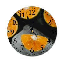 yanfind Fashion PVC Wall Clock Antioxidant Appetizing Citrus Cool Crystal Delicious Diet Eat Flavor Fragrant Mute Suitable Kitchen Bedroom Decorate Living Room
