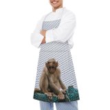 yanfind Custom aprons Adorable Cute Fence Fur Macaque Monkey Net Primate Web Wildlife white white-style1 70×80cm