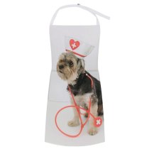 yanfind Custom aprons Adorable Ambulance Attentive Charming Chordate Concept Cute Decorative Doctor Dog Fluffy Focus white white-style1 70×80cm