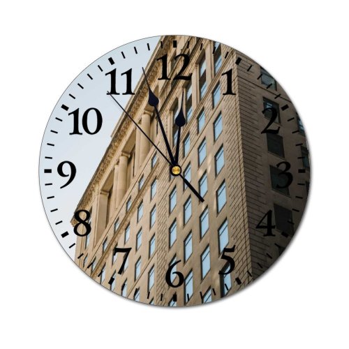 yanfind Fashion PVC Wall Clock Accommodation Apartment Architecture Building Cement City Column Complex Concrete Condominium Construction Mute Suitable Kitchen Bedroom Decorate Living Room