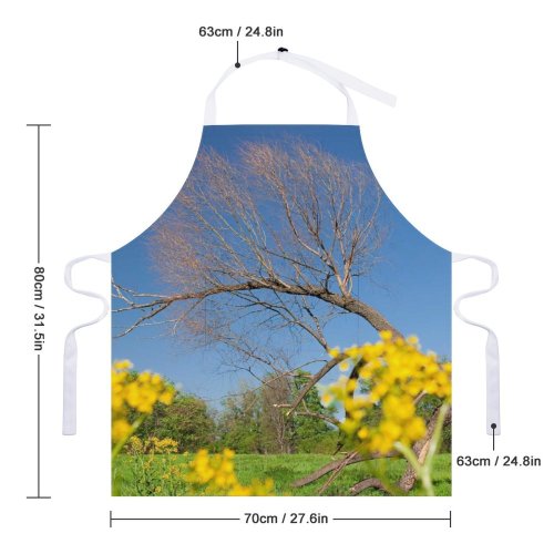 yanfind Custom aprons Flowers Foliage Forest Garden Landscape Leaf Natural Outdoor Park River Rural Scene white white-style1 70×80cm