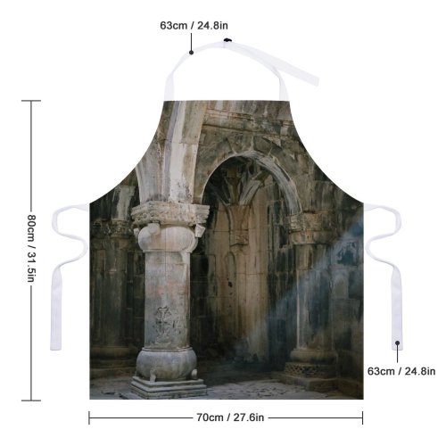 yanfind Custom aprons Aged Ancient Arch Arched Architecture Archway Building Ceiling Cement Colonnade Column Concrete white white-style1 70×80cm