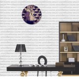 yanfind Fashion PVC Wall Clock Architectural Design Architecture Building Exterior Futuristic Glass Items Panels High Mute Suitable Kitchen Bedroom Decorate Living Room