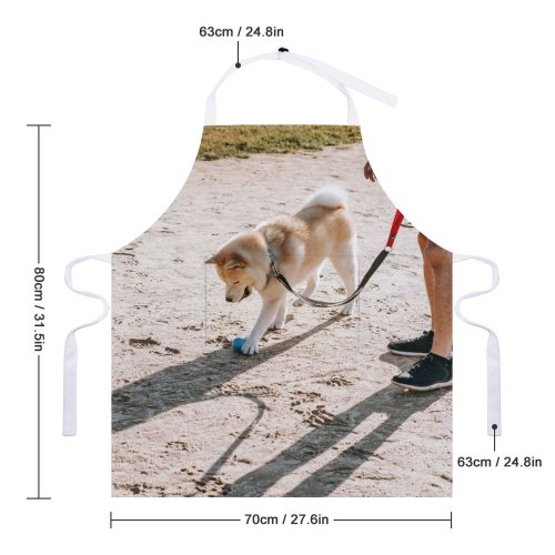 yanfind Custom aprons Adorable Anonymous Ball Charming Crop Cute Dog Enjoy Faceless Footprint Friendly white white-style1 70×80cm