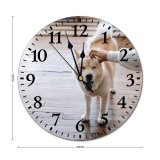 yanfind Fashion PVC Wall Clock Adorable Affection Akita Friend Blurred Bonding Care Caress Content Crop Mute Suitable Kitchen Bedroom Decorate Living Room
