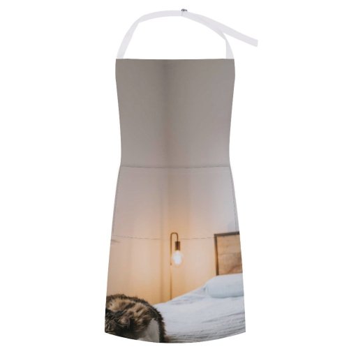 yanfind Custom aprons Adorable Asleep Bed Bedroom Blanket Calm Cat Charming Chordate Comfort Space Cozy white white-style1 70×80cm