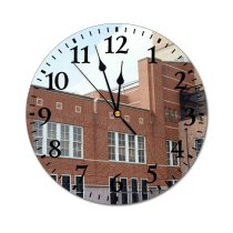 yanfind Fashion PVC Wall Clock Accommodation Architecture Attract Sky Brick Building Cloudy Complex Construction Contemporary Design Detail Mute Suitable Kitchen Bedroom Decorate Living Room