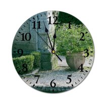 yanfind Fashion PVC Wall Clock Aged Ancient Architecture Bush Calm Classic Construction Daylight Decor Exterior Facade Flora Mute Suitable Kitchen Bedroom Decorate Living Room