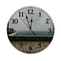 yanfind Fashion PVC Wall Clock Abandoned Aged Ancient Arch Arched Archway Broken Building Castle Cloud Cloudy Construction Mute Suitable Kitchen Bedroom Decorate Living Room