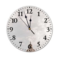 yanfind Fashion PVC Wall Clock Aged Architecture Attract Authentic Building Carve Cathedral Catholic Chapel Church Classic Cloudy Mute Suitable Kitchen Bedroom Decorate Living Room
