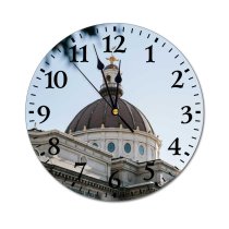 yanfind Fashion PVC Wall Clock Aged Arched Architecture Art Bank Sky Building City Colorful Column Mute Suitable Kitchen Bedroom Decorate Living Room
